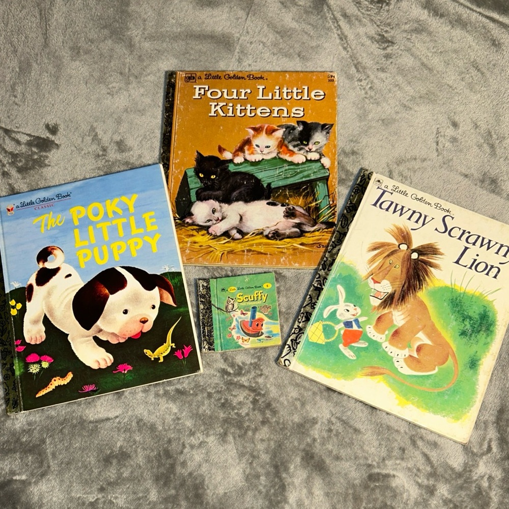 A Little Golden Book Lot Of 4 Hardcover Children's Books Vintage